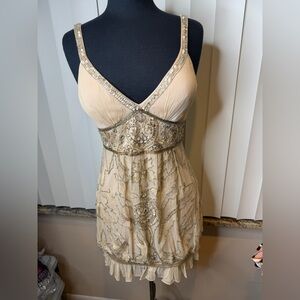 Sue Wong Nocturne Cream Embellished Mini Dress Size 6